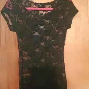 Super sexy see through lace tee